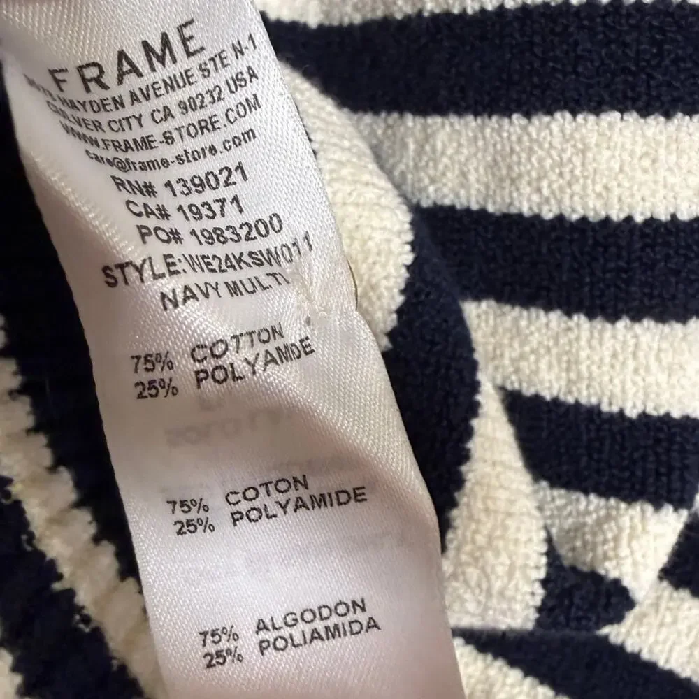 Frame Femme Mariner Sweater in Navy Multi Women’s Sz. S